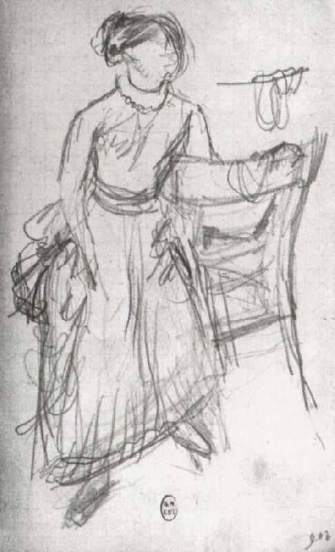  Study of Helene Rouart sitting on the Arm of a Chair